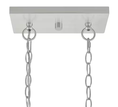 Crestview 34 in. 5-Light Brushed Nickel Transitional Linear Chandelier