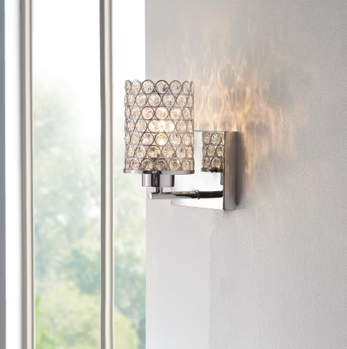 1-Light Chrome Wall Sconce