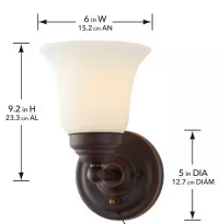 Ashurst 1-Light ORB Wall Sconce with Switch