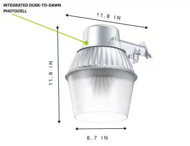 29-Watt LED Gray Dusk to Dawn Outdoor Barn Area Light, 4000K, 3300 Lumens