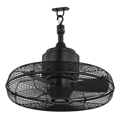 Conyer 20 in. Indoor/Wet Outdoor 3-Speed Anywhere Fan Matte Black with Convenient Hanging Hook