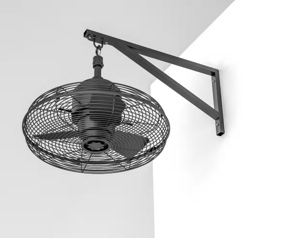 Conyer 20 in. Indoor/Wet Outdoor 3-Speed Anywhere Fan Matte Black with Convenient Hanging Hook