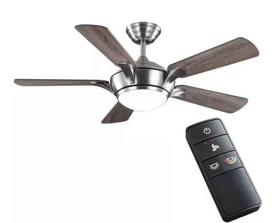 Chelton 46 in. White Color Changing Integrated LED Brushed Nickel Ceiling Fan with Light Kit and Remote Control