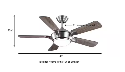 Chelton 46 in. White Color Changing Integrated LED Brushed Nickel Ceiling Fan with Light Kit and Remote Control