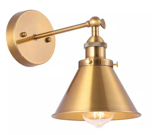 1-Light Golden Sconce Wall Light