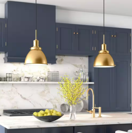 Madison 1-Light Brass Pendant with Metal Shade