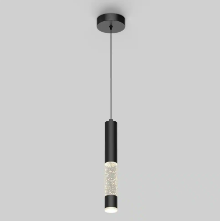 Mist 12-Watt 1 Light Matte Black Modern 3 CCT Integrated LED Mini Pendant Light Fixture for Kitchen Island