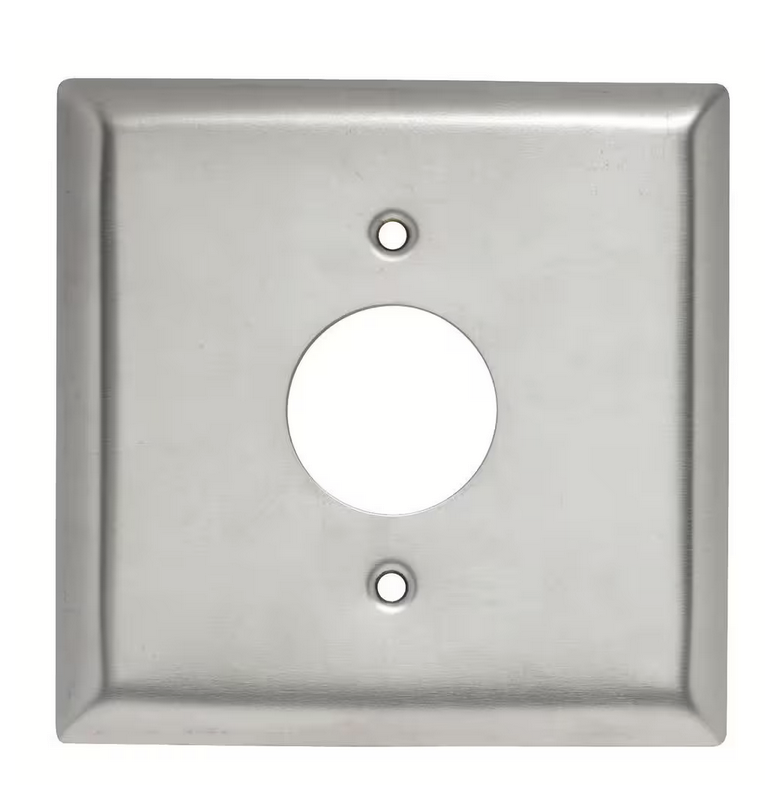 Pass & Seymour 302/304 S/S 2 Gang 1 Single Receptacle Wall Plate, Stainless Steel (1-Pack)