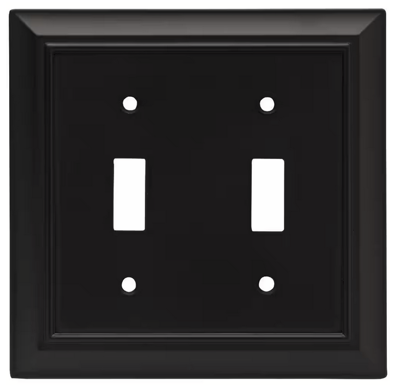 Black 2-Gang Toggle Wall Plate (1-Pack)