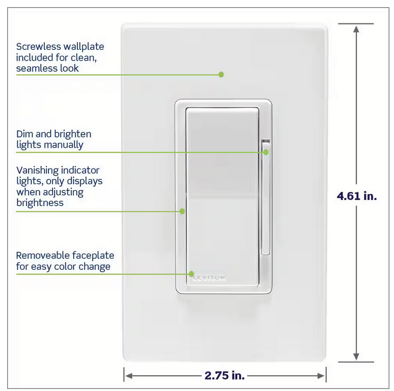 Decora Smart Z-Wave 800 Series Dimmer ZW6HD-1RW