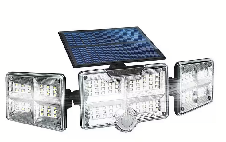 Black Motion Sensing Outdoor Integrated LED Solar Flood Light