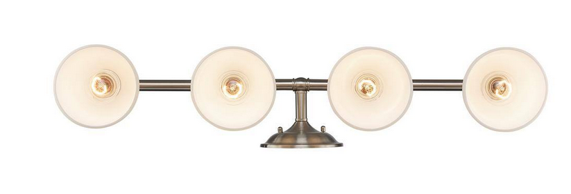 Ardmore 20 in. 4-Light Brushed Nickel Bathroom Vanity Light Fixture with Frosted Glass Shades