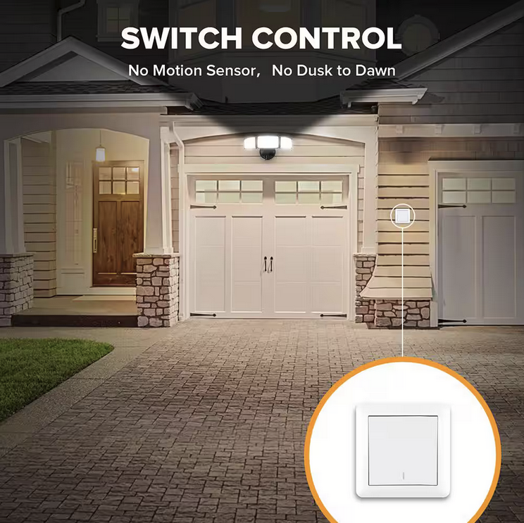 287 Watt Equivalent 5200 Lumen 180 Degree Black Switch Controlled Integrated LED Flood Light