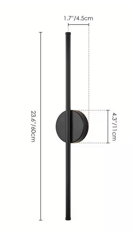 Aidan 1-Light Black Linear Dimmable LED Wall Sconce