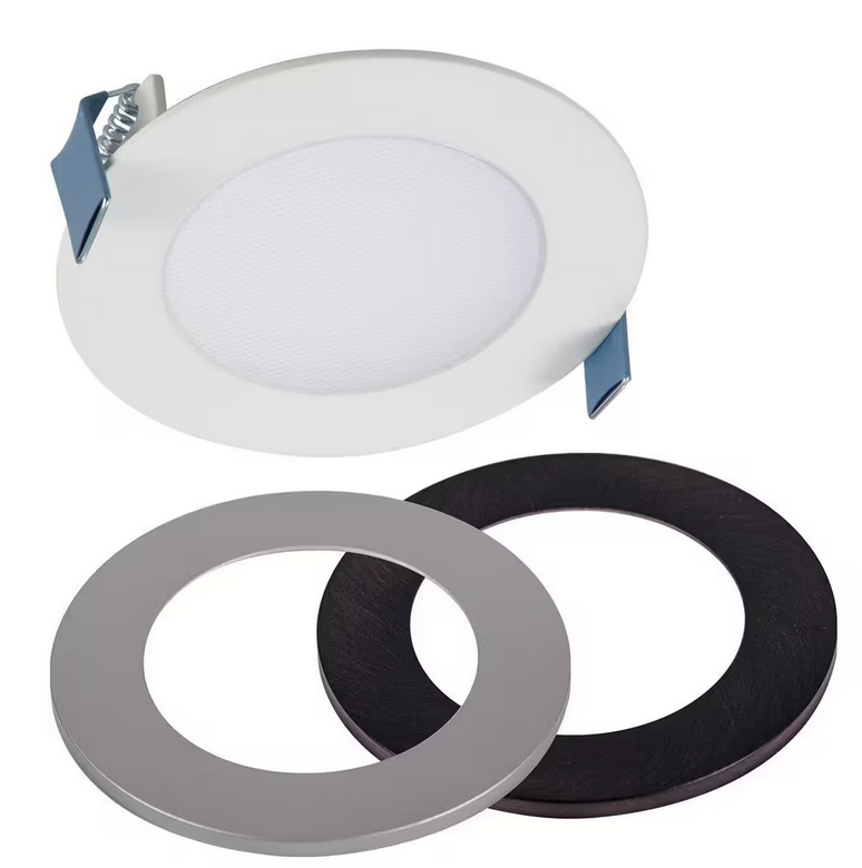 HALO - HLB4 Series 4 in. 2700K-5000K Selectable CCT Integrated LED Downlight Recessed Light (1-Quantity) with Round 2 Trims