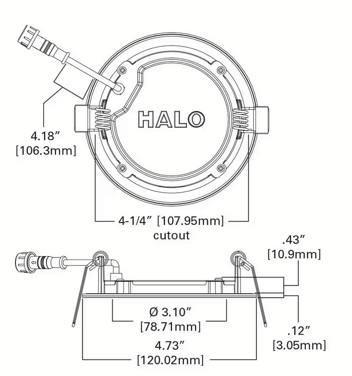 HALO - HLB4 Series 4 in. 2700K-5000K Selectable CCT Integrated LED Downlight Recessed Light (1-Quantity) with Round 2 Trims