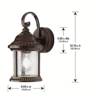 Cambridge 12.75 in. Bronze Motion Sensing Outdoor Wall Light Coach Sconce with No Bulbs Included