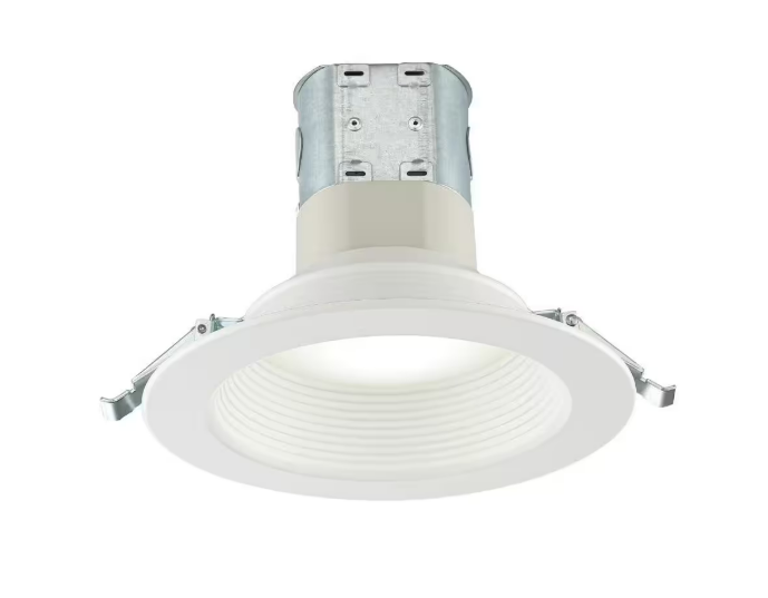 Commercial Electric- Easy-Up 6 in. White Baffle Integrated LED Recessed Kit with Selectable CCT (2700K-5000K), (No Can Needed)