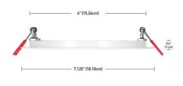 Commercial Electric- Ultra Slim Integrated LED 6 in Round Adj Color Temp Canless Recessed Light for Kitchen Bath Living rooms, White