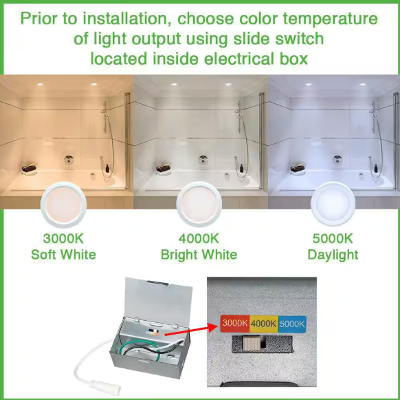 6 in. Canless Color Selectable CCT Integrated LED Recessed Light Trim Downlight 900 Lumens Wet Rated Dimmable (6-Pack)