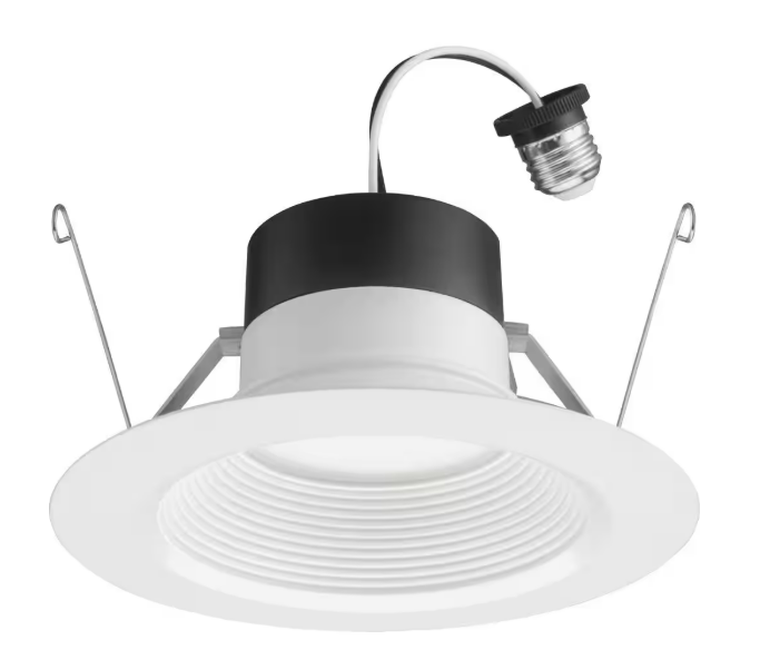 Juno- Contractor Select 65BEMW HL 6 in. Selectable CCT Integrated LED White Baffle Recessed Light Trim