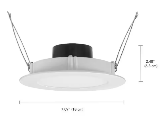 Commercial Electric- Slim 6 in. Retro Fit Color Selectable Recessed Integrated LED High Lumez