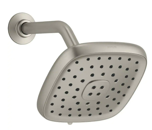 KOHLER - Fordra 3-Spray Patterns 6.817 in. Wall Mount Fixed Shower Head in Vibrant Brushed Nickel