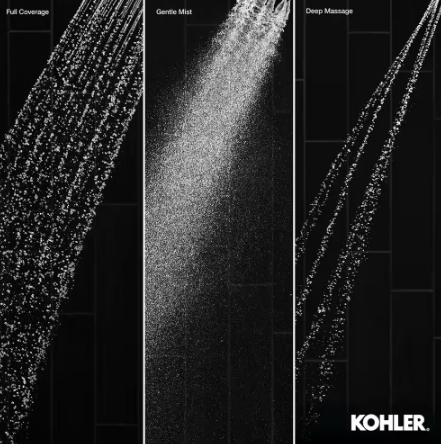 KOHLER - Fordra 3-Spray Patterns 6.817 in. Wall Mount Fixed Shower Head in Vibrant Brushed Nickel