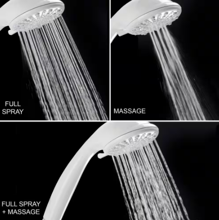 Glacier Bay - 3-Spray Wall Mount Handheld Shower Head 1.8 GPM in White