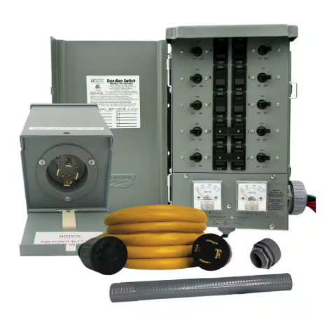 Connecticut Electric- 30 Amp 10-Circuits G2 Manual Transfer Switch Kit with 30 Amp Inlet and 10 ft. Cord