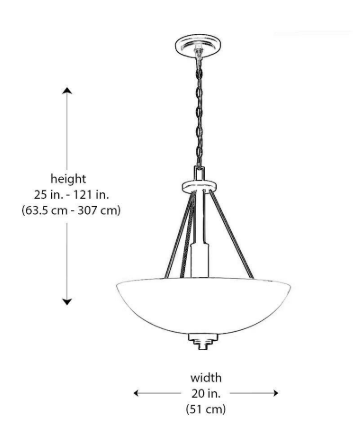 Mod Pod 20 in. 3-Light Oil Rubbed Bronze Hanging Pendant Light Fixture with Frosted Glass Shade