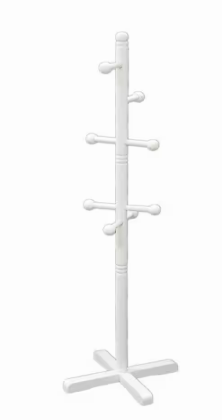 8-Hook Kid's Coat Rack in White