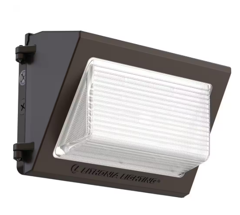 Contractor Select TWR1 250-Watt Equivalent Integrated LED Dark Bronze Wall Pack Light, Adjustable Lumens and CCT