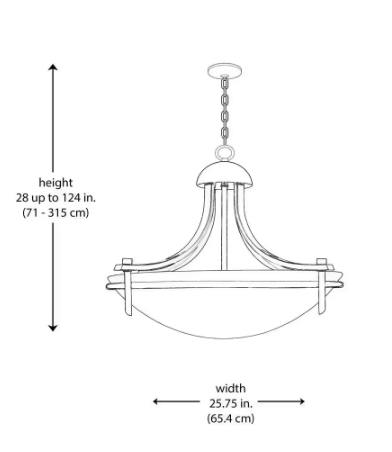 Vitalian 25.75 in. 3-Light Oil Rubbed Bronze Pendant Light Fixture with Frosted Glass Shade