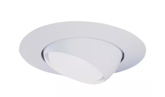 HALO- 6 in. White Recessed Ceiling Light Trim with Adjustable Eyeball