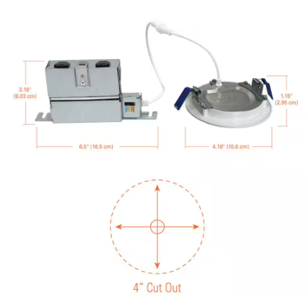 HALO- HLBPH 4 in. Selectable CCT New Construction Canless Recessed Downlight w/Remote Driver/Junction Box Integrated LED Kit