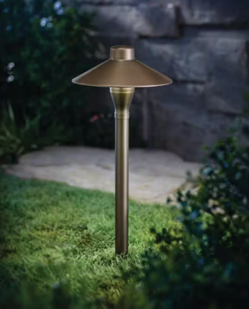 60 Lumen Low Voltage Brass Integrated LED 2700K Warm White Waterproof Outdoor Landscape Path Light