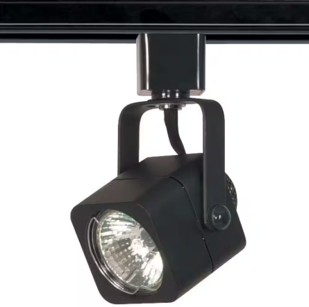 1-Light MR16 120-Volt Square Black Track Lighting Head