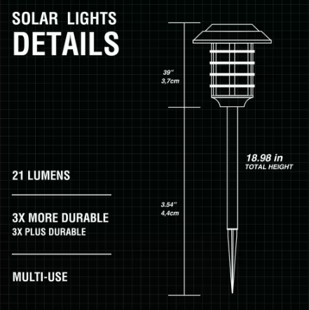 Solar Powered Pathway Lights Black LED Path Light 11 Lumens Color Changing Landscape with Remote (4-Pack)