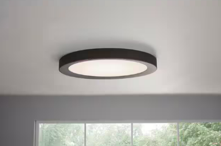 Calloway 15 in. Matte Black Selectable LED Flush Mount