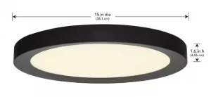 Calloway 15 in. Matte Black Selectable LED Flush Mount