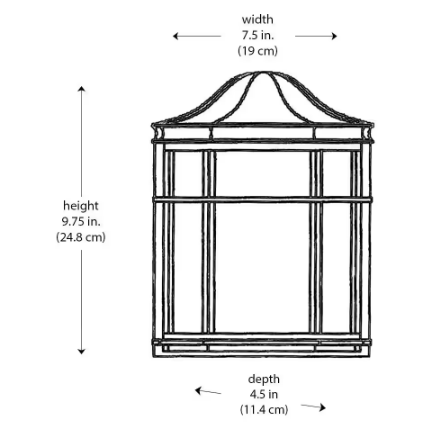 Andrews 1-Light Rust Outdoor Pocket Wall Light Fixture with Frosted Acrylic Shade