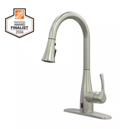 Marcie Single-Handle Integrated Pull Down Touchless Kitchen Faucet in Stainless Steel