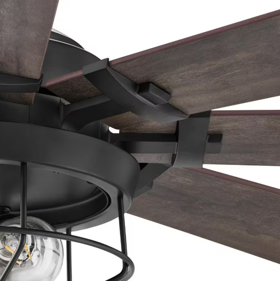 Southbourne 60 in. LED Indoor Matte Black Ceiling Fan with Light and Remote Control Included