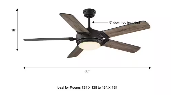 Blakeridge 60 in. White Color Changing Integrated LED Bronze Indoor/Outdoor Ceiling Fan with Light Kit and Remote