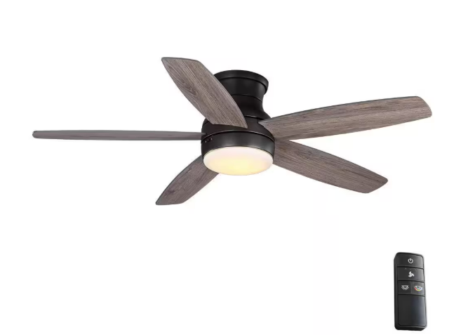 Ashby Park 52 in. White Color Changing Integrated LED Bronze Ceiling Fan with Light Kit and Remote Control