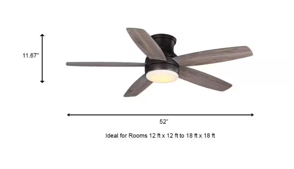 Ashby Park 52 in. White Color Changing Integrated LED Bronze Ceiling Fan with Light Kit and Remote Control