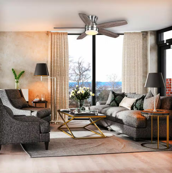 Ashby Park 52 in. White Color Changing Integrated LED Bronze Ceiling Fan with Light Kit and Remote Control