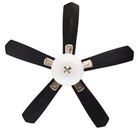 Wellston II 44 in. Indoor LED Brushed Nickel Dry Rated Downrod Ceiling Fan with Light Kit and 5 Reversible Blades