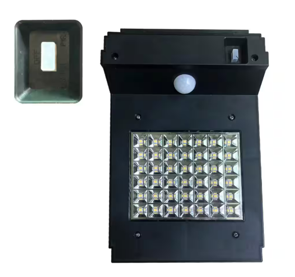 Solar Integrated LED Black Wall Light with Motion Sensor (1-Pack)